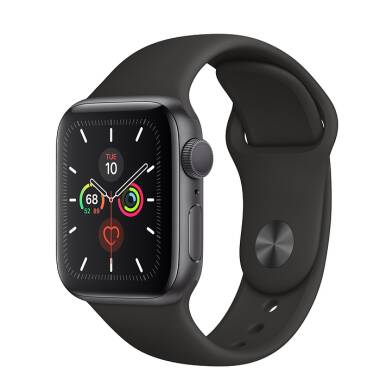 Apple Watch S5 44mm Gwiezdna szarość z paskiem w kolorze czarnym
