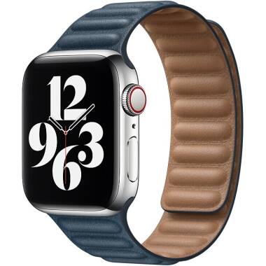 Apple pasek do Apple Watch 38/40/41 mm z karbowanej skóry rozmiar S/M - bałtycki błękit