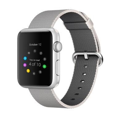 Pasek do Apple Watch 38/40mm z plecionego nylonu Apple z klamrą - perłowy