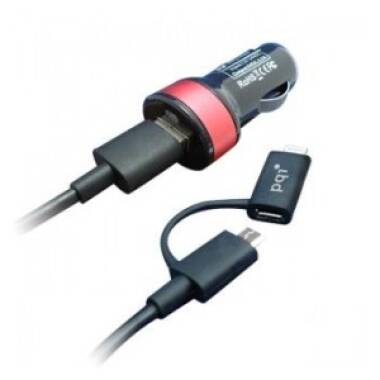 Ładowarka samochodowa PQI i-Charger - czarno-czerwone
