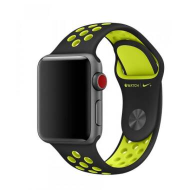 Pasek do Apple Watch 42/44mm silikonowy - Black/Volt