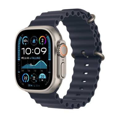 Apple Watch Ultra 2 49mm + Cellular tytan czarny z paskiem Ocean w kolorze granatu