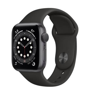 Apple Watch S6 44mm Gwiezdna Szarość z paskiem w kolorze czarnym