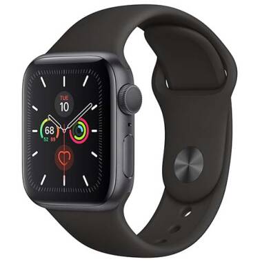 Apple Watch S5 40mm  Gwiezdna szarość z paskiem w kolorze czarnym