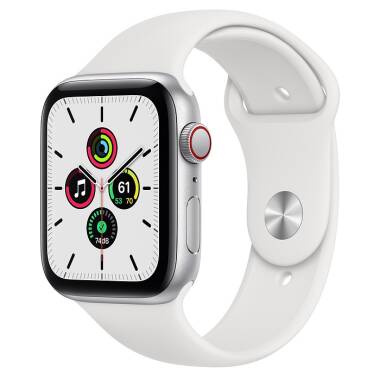 Apple Watch SE 44mm GPS + Cellular Srebrny z paskiem w kolorze białym