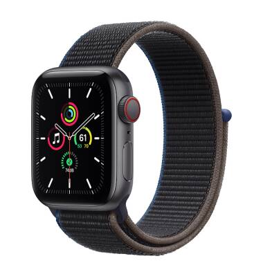 Apple Watch SE 40mm GPS + Cellular Gwiezdna Szarość z opaską w kolorze węgla drzewnego