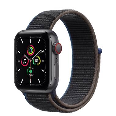 Apple Watch SE 44mm GPS + Cellular Gwiezdna Szarość z opaską w kolorze węgla drzewnego