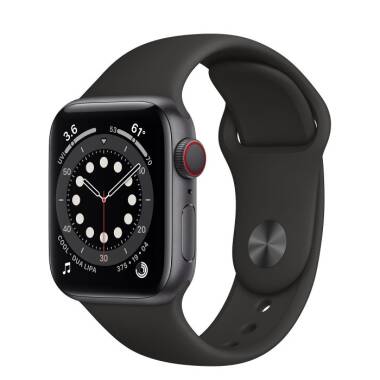Apple Watch S6 44mm GPS + Cellular Gwiezdna Szarość z paskiem w kolorze czarnym