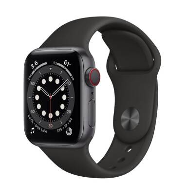 Apple Watch S6 40mm GPS + Cellular Gwiezdna Szarość z paskiem w kolorze czarnym