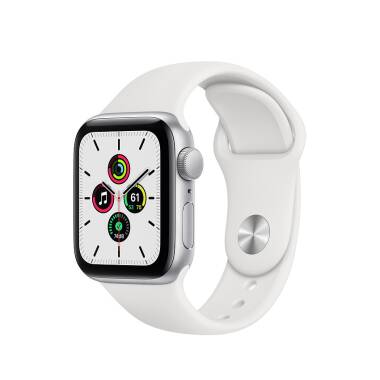 Apple Watch SE 40mm Srebrny z paskiem w kolorze białym