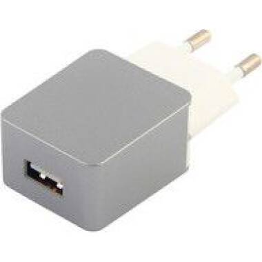Ładowarka sieciowa eSTUFF USB - srebrna