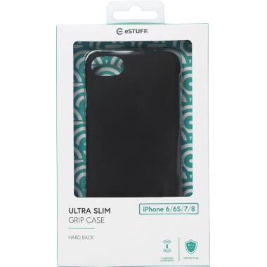 Etui do iPhone 6s/7/8/SE 2020 eStuff Ultra Slim Grip - czarne 