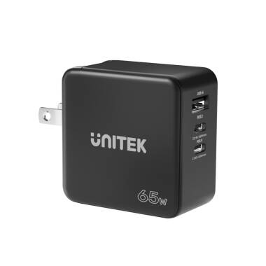 Ładowarka sieciowa Unitek GaN 3 port 65W USB-A 2 x USB-C P1117B - czarna