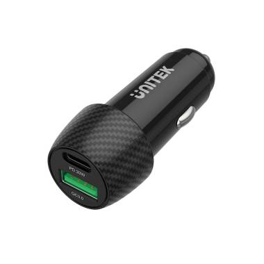 Ładowarka samochodowa Unitek P1400 38W USB-A USB-C - czarna