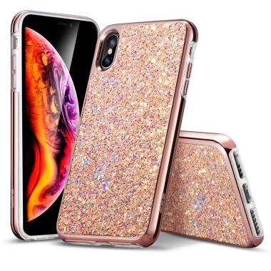 Etui do iPhone X/Xs ESR GLITTER - różowe