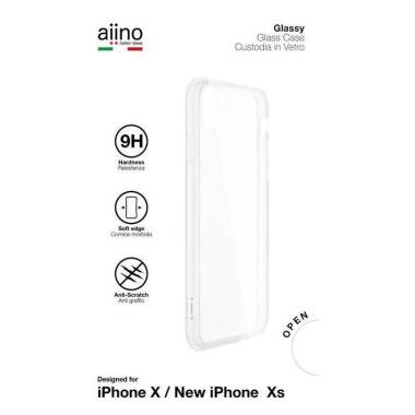Etui do iPhone X/Xs Aiino Glassy ze szklanym tyłem przezroczyste