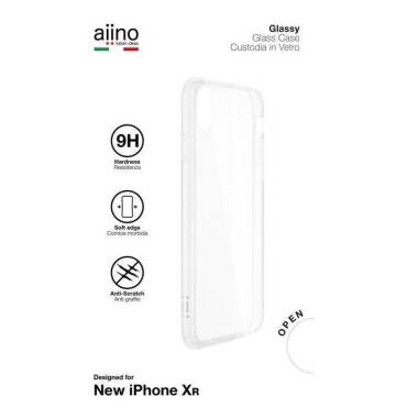 Etui do iPhone Xr Aiino Glassy ze szklanym tyłem  przezroczyste