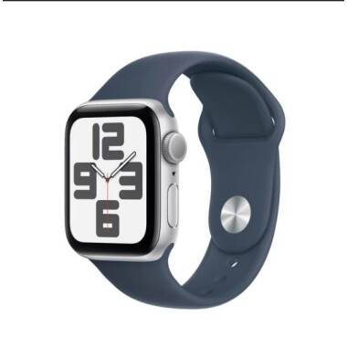  Apple Watch SE2 44mm aluminium srebrny z paskiem sportowym w kolorze sztormowego błękitu