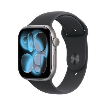 RZESZÓW Apple Watch S11 46mm aluminium w kolorze gwiezdnej szarości z paskiem sport. w kolorze czarnym S/M MEV04MP/A