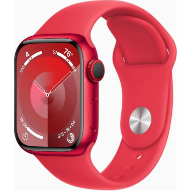 RZESZÓW Apple Watch S9 45mm aluminium + Cellular w kolorze czerwonym z paskiem sportowym w kolorze czerwonym - M/L MRYG3QP/A