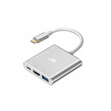 AKTBXVAU3HMPDAV Przejściówka TB USB-C HUB 3w1 HDMI, USB, USB-C - srebrny RZESZÓW 