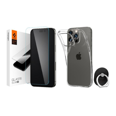 RZESZÓW Etui do iPhone 14 Pro Spigen Crystal Flex Clear + szkło - przeroczyste ASE05404