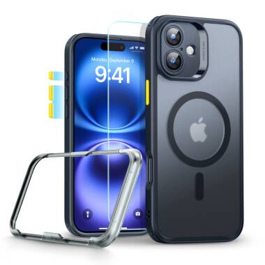 Etui do iPhone 16 ESR Classic Pro Set Halolock MagSafe Frosted Black - czarne