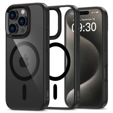 Etui do iPhone 16 Pro Tech-Protect MagMat MagSafe black clear - przezroczyste