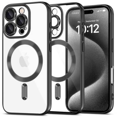Etui do iPhone 16 Pro Tech-Protect MagFlex MagSafe shiny black - przezroczyste