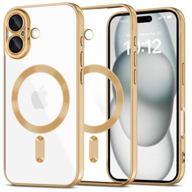Etui do iPhone 16 Tech-Protect MagFlex MagSafe shiny gold - przezroczyste