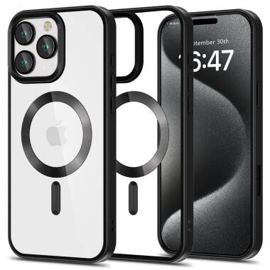 Etui do iPhone 16 Pro Tech-Protect MagFlex MagSafe satin black - przezroczyste