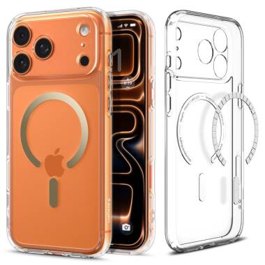 Etui do iPhone 17 Pro Spigen Ultra Hybrid MagSafe clear gold