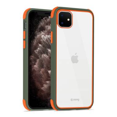 Etui do iPhone 11 Crong Trace Clear Cover - cyjan/pomarańczowy