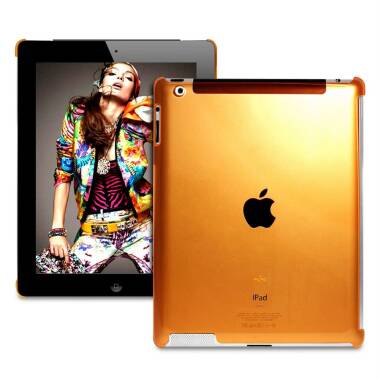 Plecki iPad/iPad2 PURO Crystal Fluo - pomarańczowe