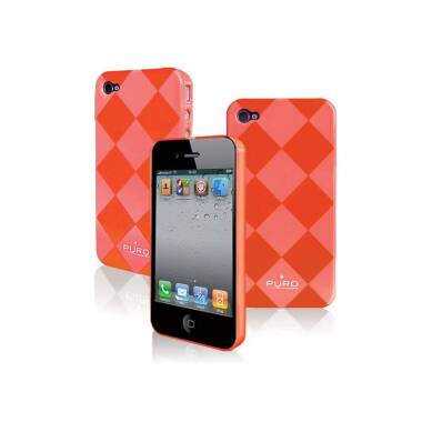 Etui iPhone 4/4s PURO Rhomby Cover - pomarańczowe