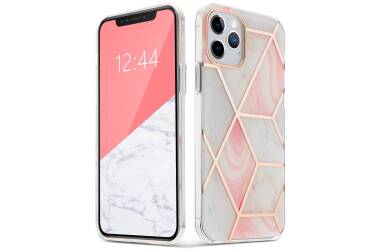 Etui do iPhone 12 mini Tech-Protect Marble 2 - różowe 