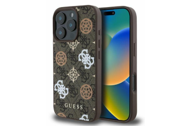 Etui do iPhone 16 Pro Guess Peony On 4G MagSage brown