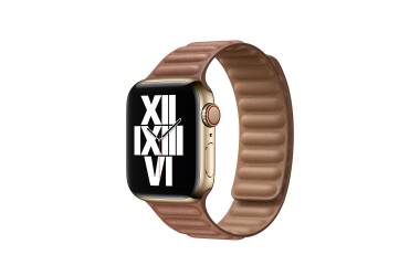 Apple pasek do Apple Watch 38/40/41 mm z karbowanej skóry rozmiar M/L  - naturalny brąz