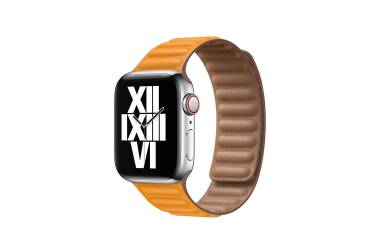 Apple pasek do Apple Watch 38/40/41 mm z karbowanej skóry rozmiar S/M  - złocisty brąz