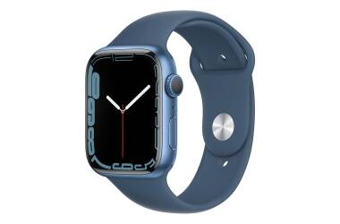 Apple Watch S7 45mm GPS w kolorze niebieskim - pasek sportowy w kolorze błękitnej toni 