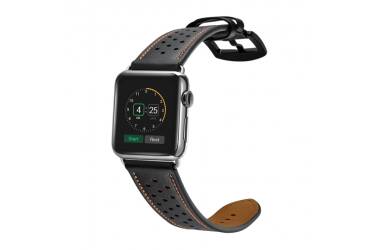 Pasek do Apple Watch TECH-PROTECT Leather w kolorze czarnym (42/44mm)
