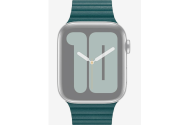 Apple pasek Apple Watch 46mm z karbowanej skóry w kolorze pawiego pióra - rozmiar M MXPM2ZM/A