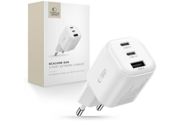Ładowarka sieciowa Tech-Protect NCA100W-GAN-AVS 3 port biała PD 100W/QC3.0 5906302323425