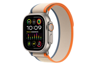 Apple Watch Ultra 2 49mm + Cellular tytan z opaską Trail w kolorze pomarańczowy/beżowy - S/M 