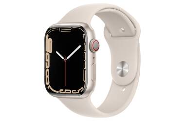 Apple Watch S7 41mm GPS + Cellular w kolorze księżycowa poświata - pasek sportowy w kolorze księżycowa poświata