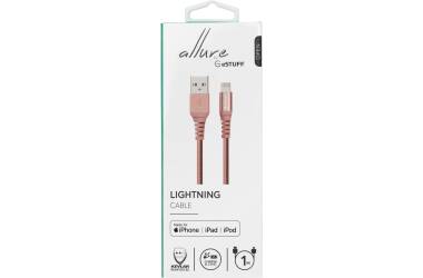 Kabel do iPhone/iPad eSTUFF Lightning to USB 1m - różowy 