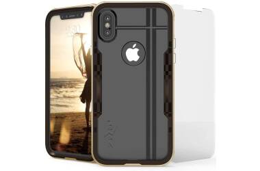 Etui do iPhone X/Xs Zizo Shock Case - brązowo/złote