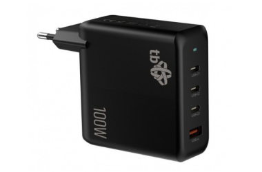 Ładowarka sieciowa TB 3x USB C + USB A Power Delivery GaN 100W czarna
