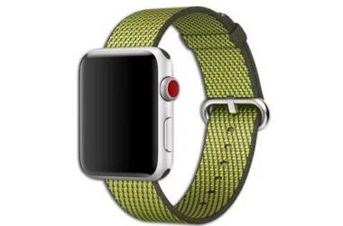Pasek do Apple Watch 38/40mm z plecionego nylonu z Apple z klamrą - ciemny zielony