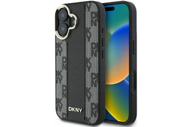 Etui do iPhone 16 DKNY Checkered Pattern MagSafe black
